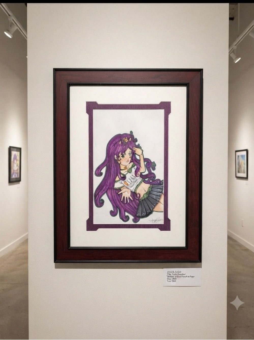 Framed original signed Anime Art work